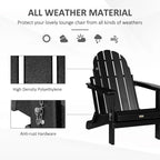Chaise Outsunny Adirondack Pliante, Chaises de Plage Longues en Plastique HDPE Tout Temps pour Patio, Terrasse et Mobilier de Jardin