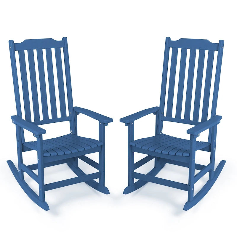 Vrakae 2 chaises berçantes à dossier haut résistantes aux intempéries pour patio