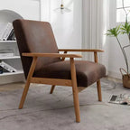 Fauteuil d'appoint moderne TUYOHW, fauteuil de salon avec accoudoirs fuselés, cadre en bois massif, fauteuil rembourré en microfibre pour salon, bureau