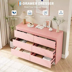 Commode à 6 tiroirs pour chambre à coucher, commode en bois de 120 cm de large, organisateur de rangement, meuble TV pour salon, couloir, entrée
