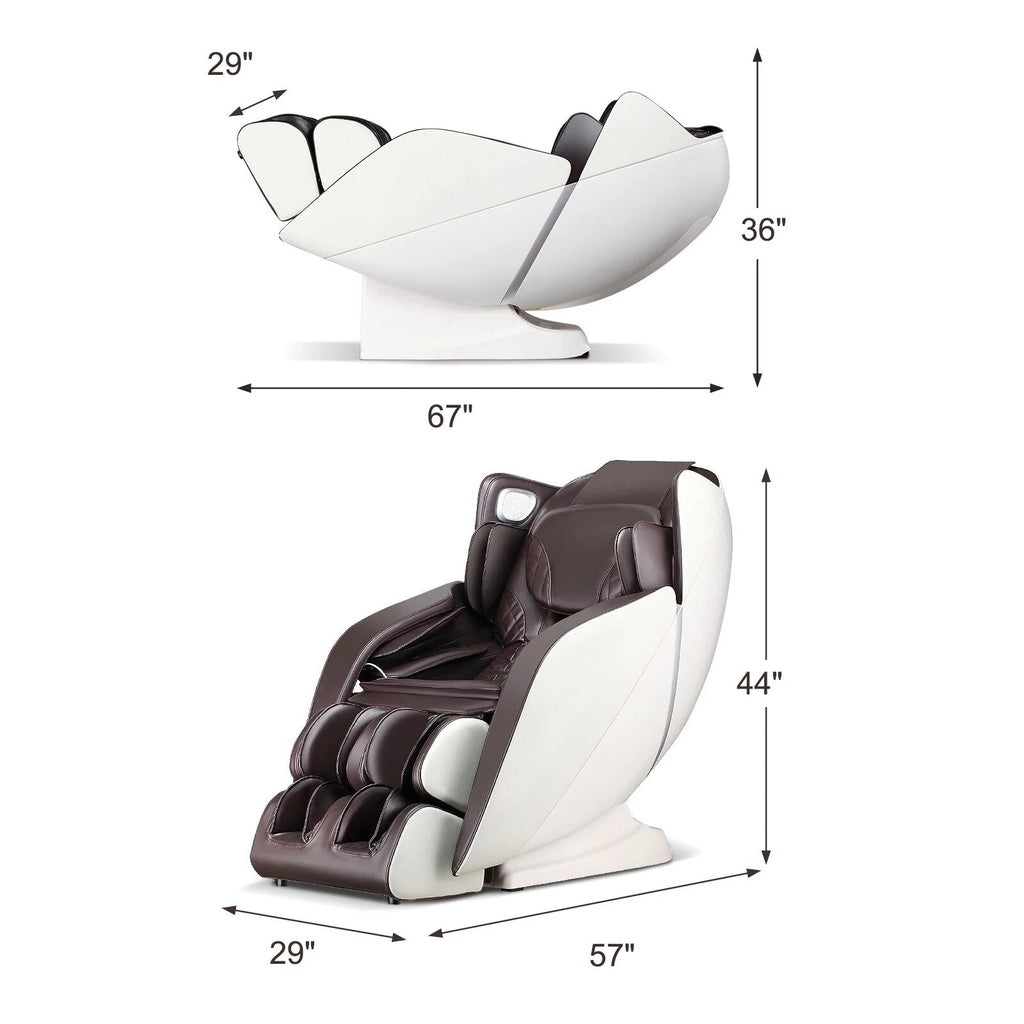 Fauteuil de massage corporel complet Costway avec commande vocale, chaleur et rouleau de pied