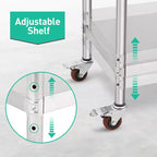Établi en acier inoxydable – Durable, résistant à la rouille, facile à nettoyer, robuste, hauteur réglable