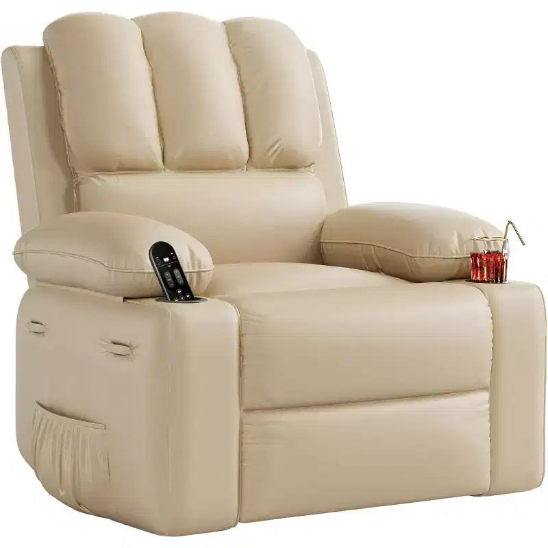 Fauteuil inclinable manuel, canapé inclinable en cuir PU, fauteuil moderne et confortable pour chambre ou salon, fauteuil inclinable en cuir pour adultes