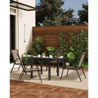 Lot de 4 chaises de terrasse GustoWave, chaises de salle à manger empilables d'extérieur toutes saisons, meubles de jardin respirants pour le jardin