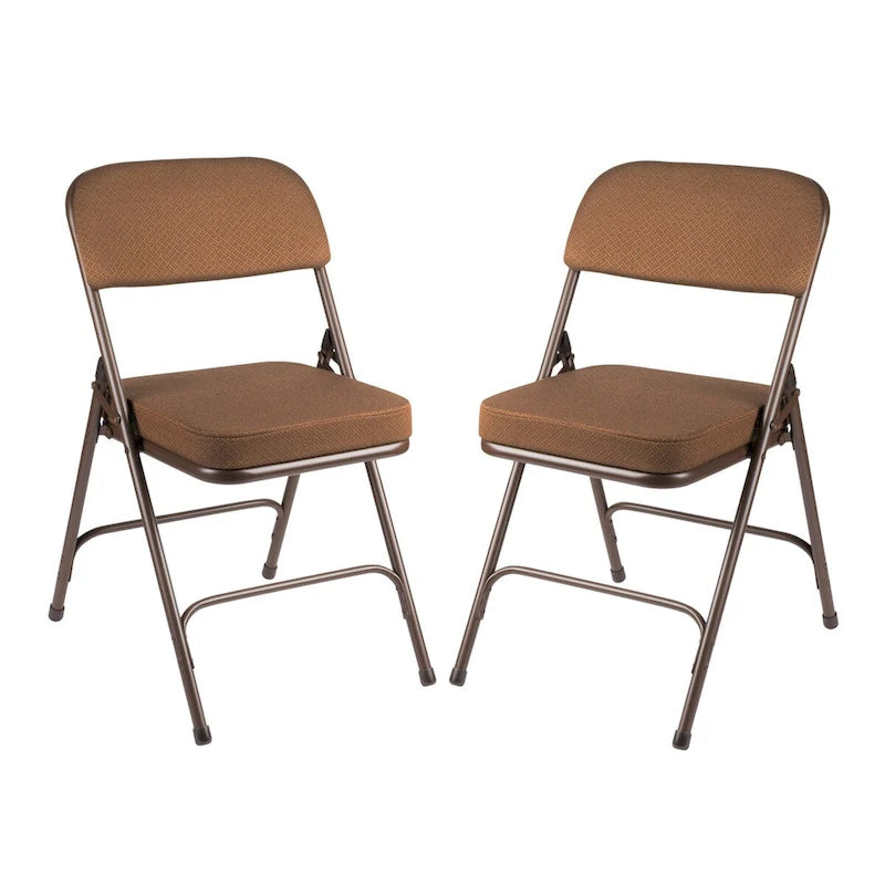Chaise pliante de luxe matelassée en tissu de la collection Bernadine de Hampden Furnishings, lot de 2