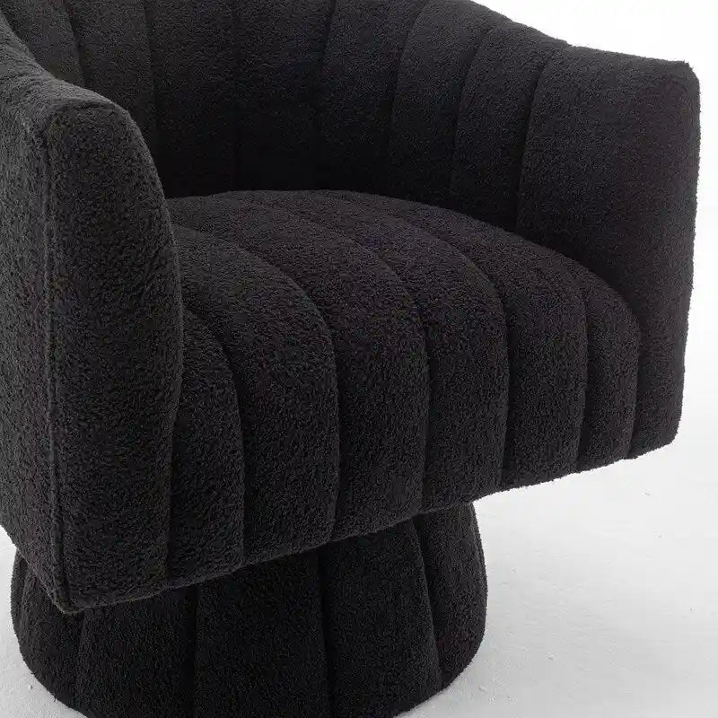 Fauteuil rond pivotant SEYNAR Modern Glam en velours
