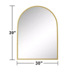 2 Pièces 39 po H X 30 po L Cadre de Miroir Mural en Alliage d'Aluminium Noir Finement Bordé à Angle Droit Arché