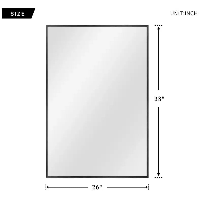 Miroir mural décoratif rectangulaire à cadre métallique moderne