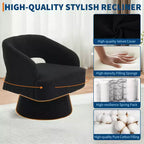 Fauteuil pivotant - Fauteuil moderne rembourré avec dossier rayé et rembourrage moelleux, chaise longue ronde pour salon, chambre à coucher (1 pièce)