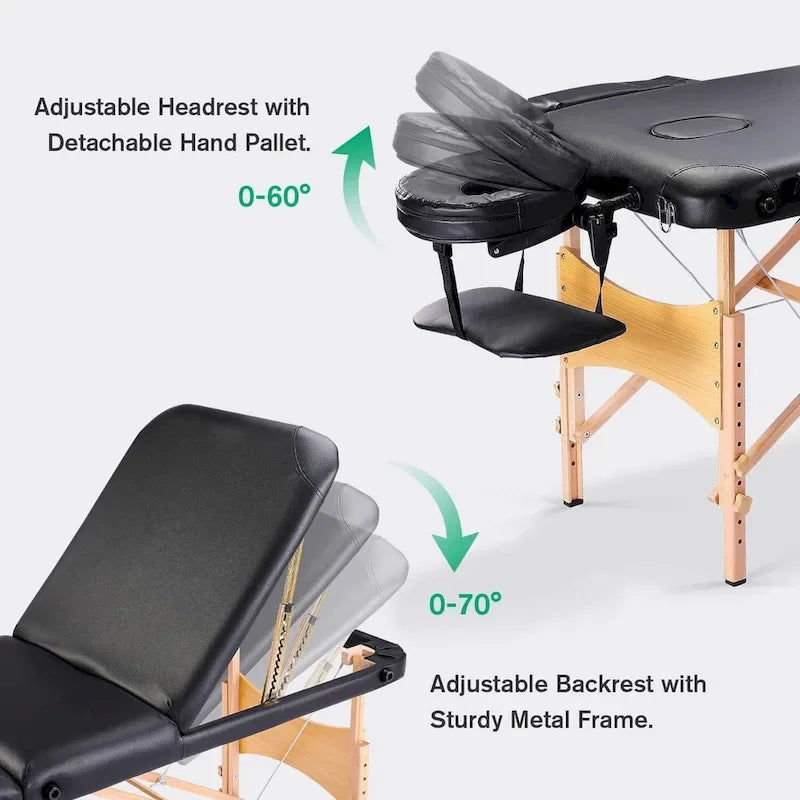 Table de massage portable de 84 pouces de long avec housse de transport