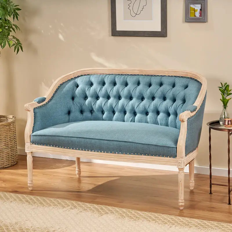 Causeuse capitonnée Faye par Christopher Knight Home