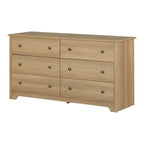 Commode double 6 tiroirs South Shore Ash : Ancrage anti-basculement, Fini laminé, Panneaux de particules, Largeur 59,25