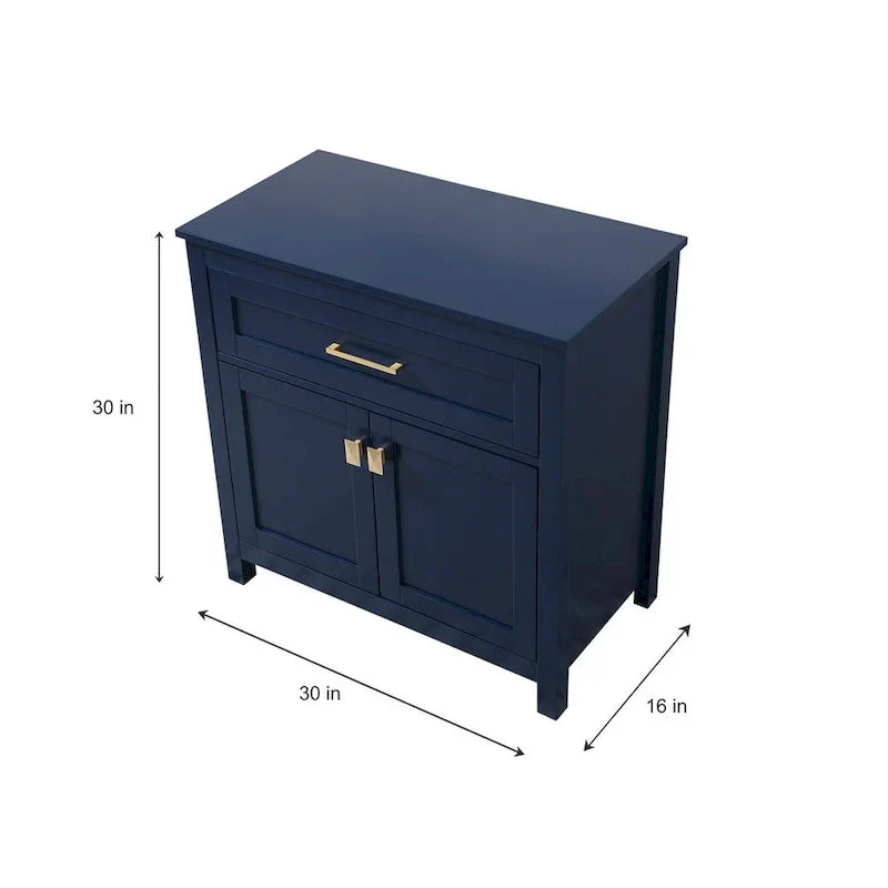 Meuble de rangement de salle de bain autoportant Indigo Home 30 pouces - 30 x 16