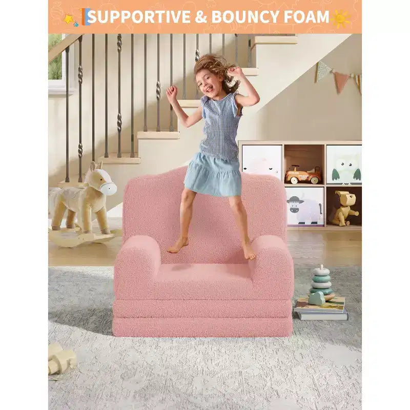 Canapé et fauteuil pour enfants 2-en-1 – Sofa en mousse pliable pour tout-petits