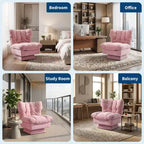 Fauteuil pivotant d'appoint moderne, fauteuil de salon 360°, coussin épais, rembourrage confortable, pour chambre, appartement, bureau