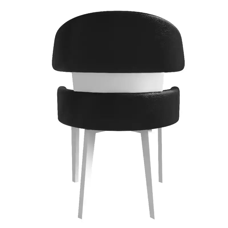 LeisureMod Ethos Chaises de Salle à Manger Modernes (Lot de 2) Sièges en Cuir avec Dossier Courbé et Pieds en Fer Noir, Places Assises pour Cuisine, Salle à Manger, Café