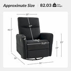 Fauteuil inclinable pivotant Curtis avec deux poches latérales par HULALA HOME