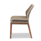 Chaise de salle à manger moderne de style transitionnel en acajou tissée de corde – Gris
