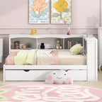 Lit de repos double Whisen Morden Design avec lit gigogne, armoires de rangement et ports USB