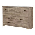 Commode horizontale HomeStock de 5,25 po H en aggloméré avec 8 tiroirs au fini brun