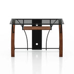 Bureau informatique en verre teinté gris moderne Falt de 47 pouces par Furniture of America