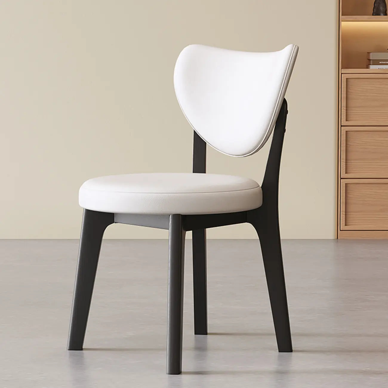 Chaise de salle à manger sans accoudoirs moderne en similicuir à dossier haut