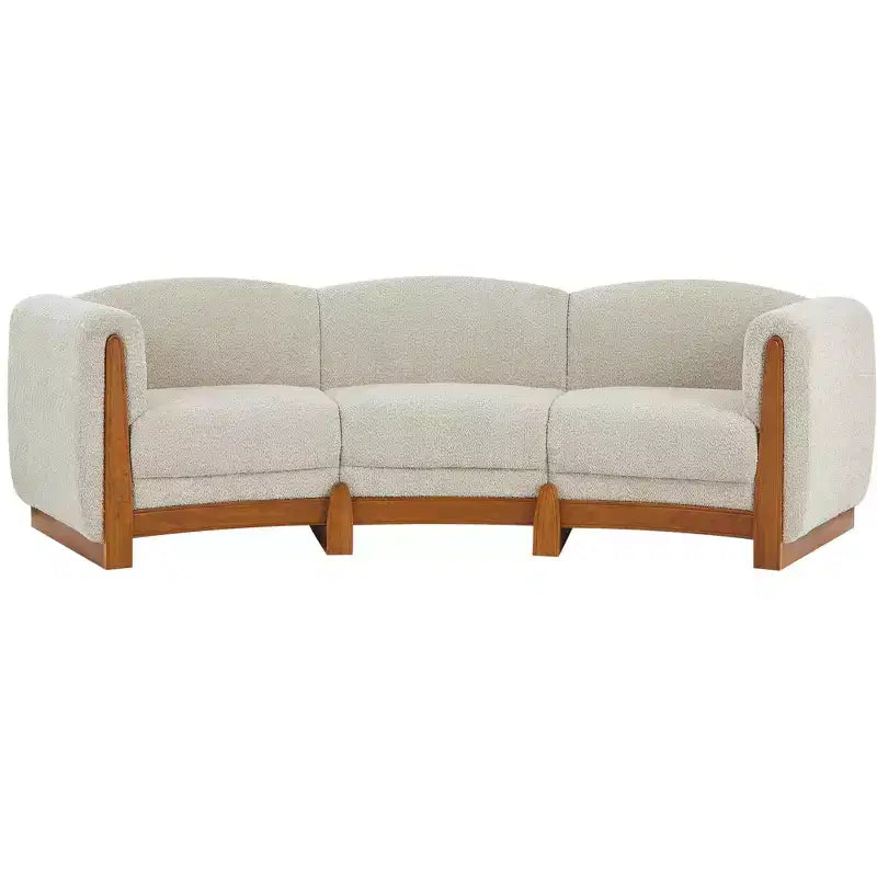Christopher Knight Home Solara Canapé Moderne Courbé en Boucle Rembourré de 106,5 cm avec Cadre en Bois Massif