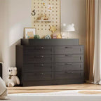 Commode Zstar 5 tiroirs pour Chambre, Commode verticale de 105 cm de haut avec Rangement Autonome, Coffre de Rangement en Bois pour Salon, Blanc