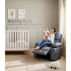 Fauteuil inclinable surdimensionné avec fonctions chauffante et massante - Fauteuil paresseux pivotant à 360° pour adultes, bascule manuelle avec télécommande, pour salons et chambres à coucher