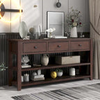 Console de style rétro avec deux étagères ouvertes