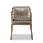 Chaise de salle à manger moderne de style transitionnel en acajou tissée de corde – Gris