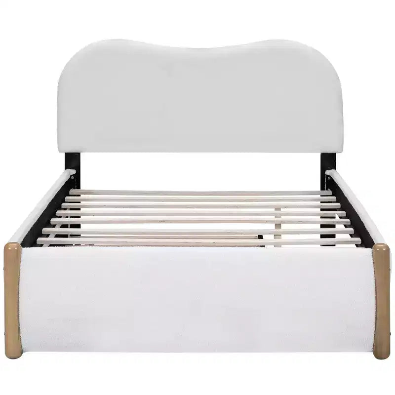Cadre de lit plateforme rembourré pleine/double avec lit gigogne double – HABITRIO