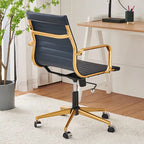 Chaise de bureau à dossier cannelé LUXMOD pour ordinateur et télétravail