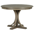 Ensemble de salle à manger 5 pièces en bois taupe rétro avec table à tréteaux courbés et 4 chaises