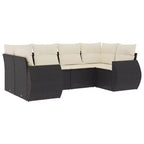 vidaXL Ensemble de canapés de jardin noir, blanc crème