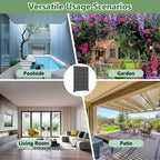 Paravent d'extérieur Dovelina 72H x 47W en métal, panneaux de clôture autoportants noirs pour jardin, terrasse, cour