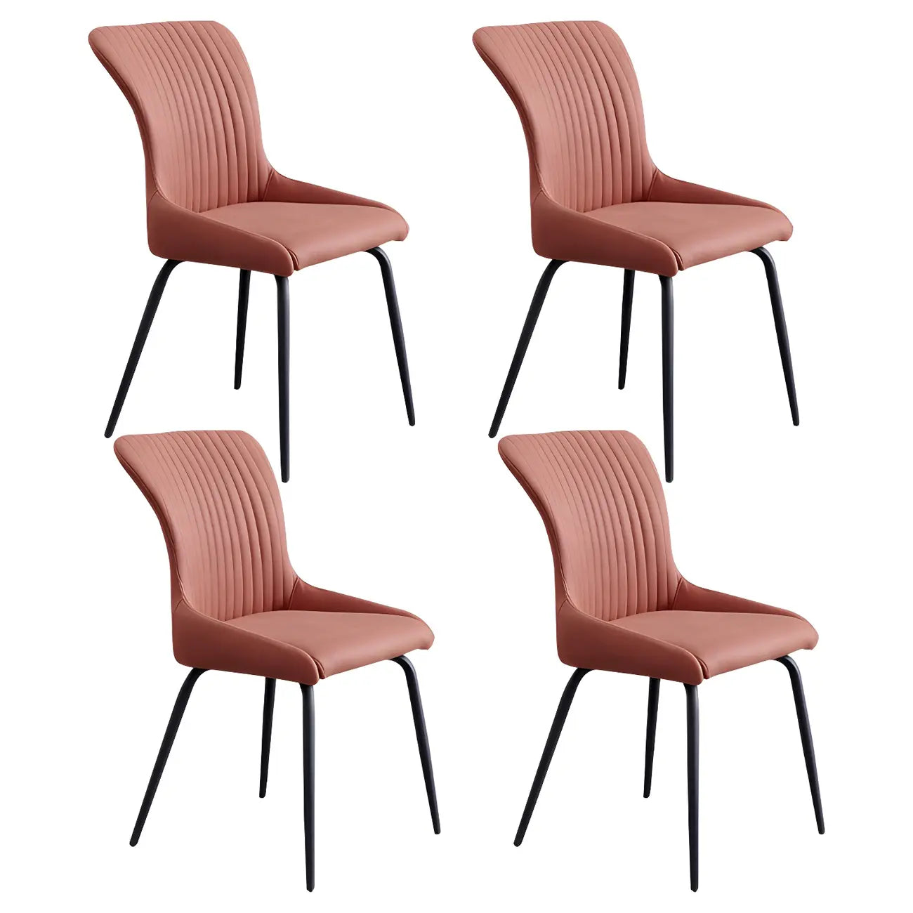 Chaises de salle à manger sans accoudoirs gris foncé industrielles