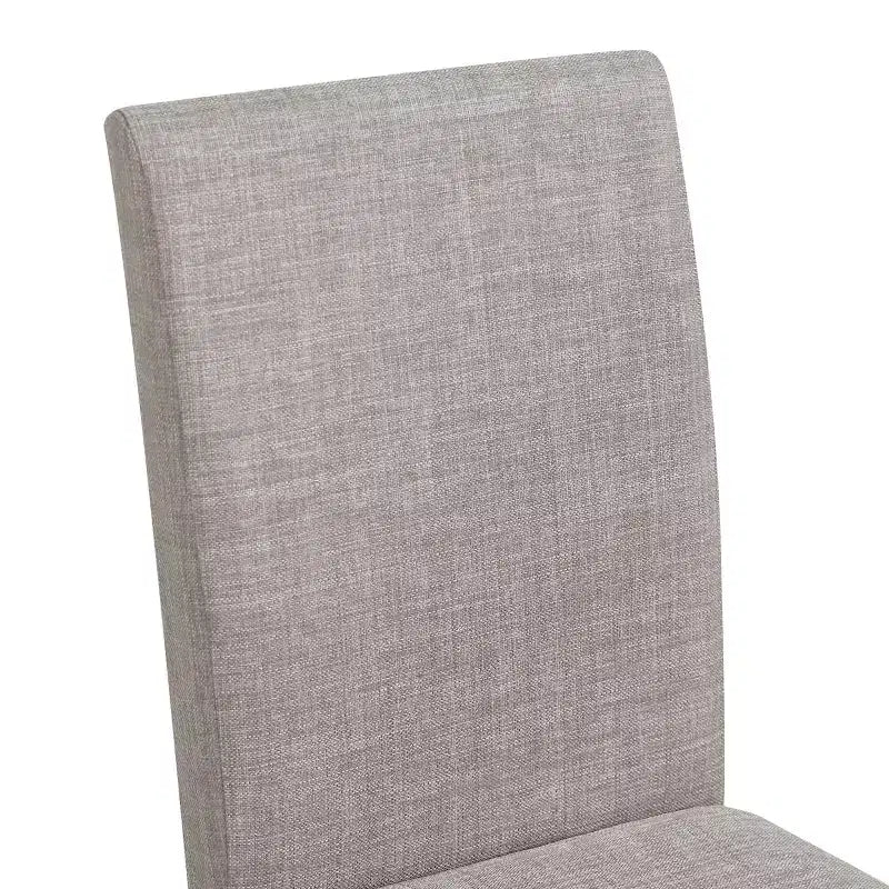 Subrtex Chaise de salle à manger Parsons rembourrée en bois massif et lin (Lot de 2)