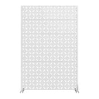 Jardinière en métal blanc Dovelina 72 H47W avec treillis pour brise-vue pour café, terrasse, jardin et balcons