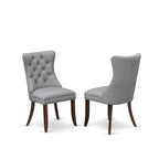East West Furniture Ensemble de salle à manger composé d'une table rectangulaire en bois et de chaises rembourrées, acajou (options de pièces)