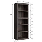 Bibliothèque à 5 niveaux Whizmax, étagère de style rustique avec rangements, étagères ouvertes pour bureau à domicile, salon, chambre à coucher