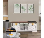 Banc à chaussures avec porte coulissante, MDF,