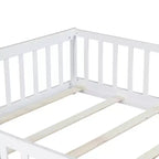 Lit au sol pleine grandeur Luxystar avec clôture et porte pour chambre d'enfant
