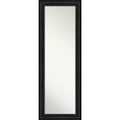 Miroir sur porte encadré pleine longueur Astor 19 x 53 noir - Amanti Art : Cadre en polystyrène, aucun assemblage requis