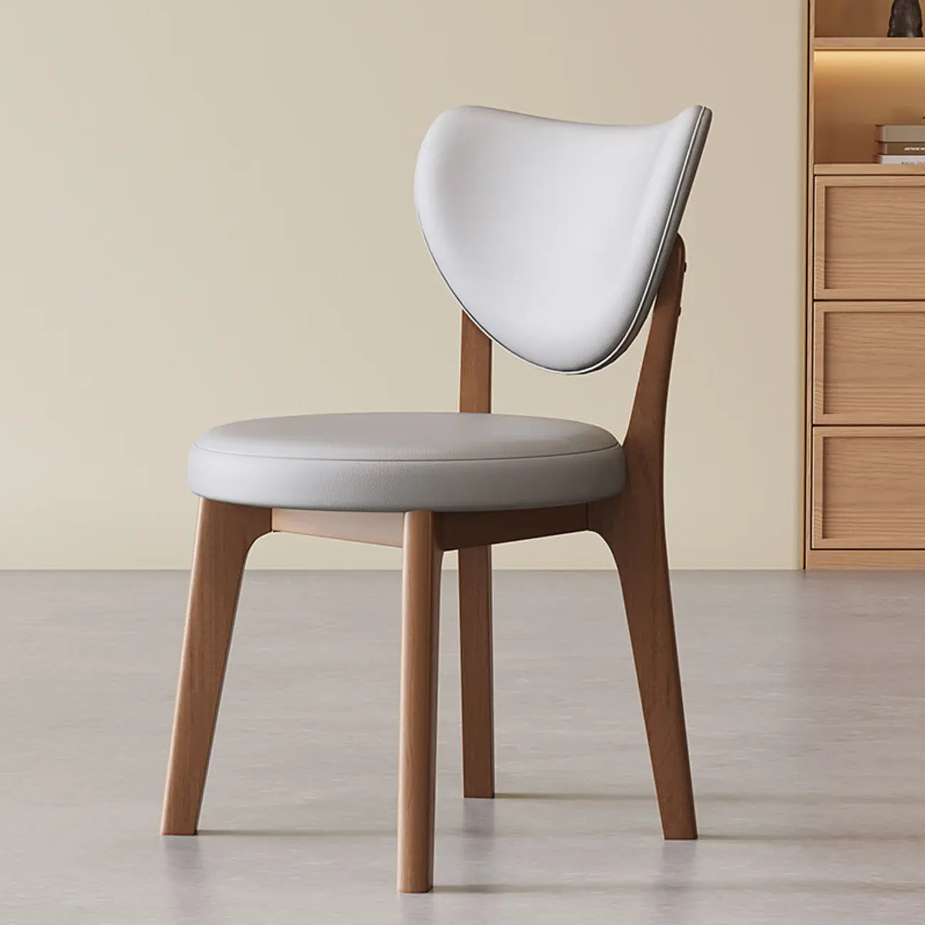 Chaise de salle à manger sans accoudoirs moderne en similicuir à dossier haut