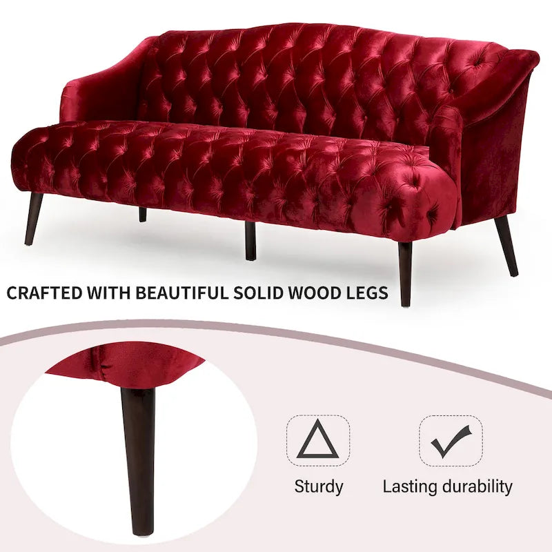 Canapé Adelia en velours capitonné style moderne glamour de Christopher Knight Home