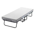 Lit pliant Zeus & Ruta 31x75 (taille double) avec 5 matelas, lit d'appoint portable pour adultes, gris