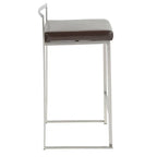 Tabouret de comptoir Silver Orchid Forrest en acier inoxydable empilable et entièrement soudé (lot de 2)