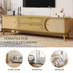 Meuble TV en rotin de style ferme moderne