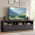 Meuble TV 70 pouces pour téléviseurs jusqu'à 80 pouces, meuble de divertissement moderne du milieu du siècle avec tiroir, meuble TV console média pour salon, chambre à coucher